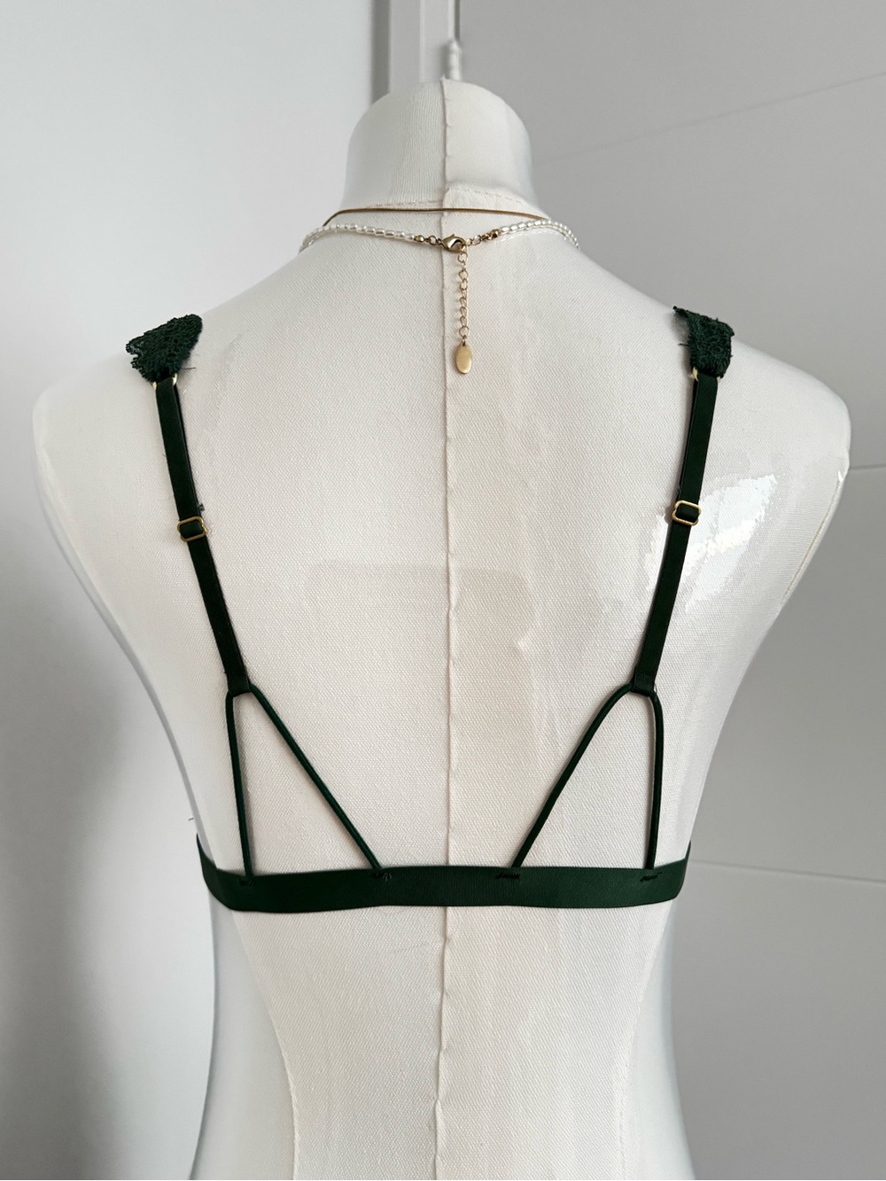 Aerie Forest Green Lace Plunge Bralette